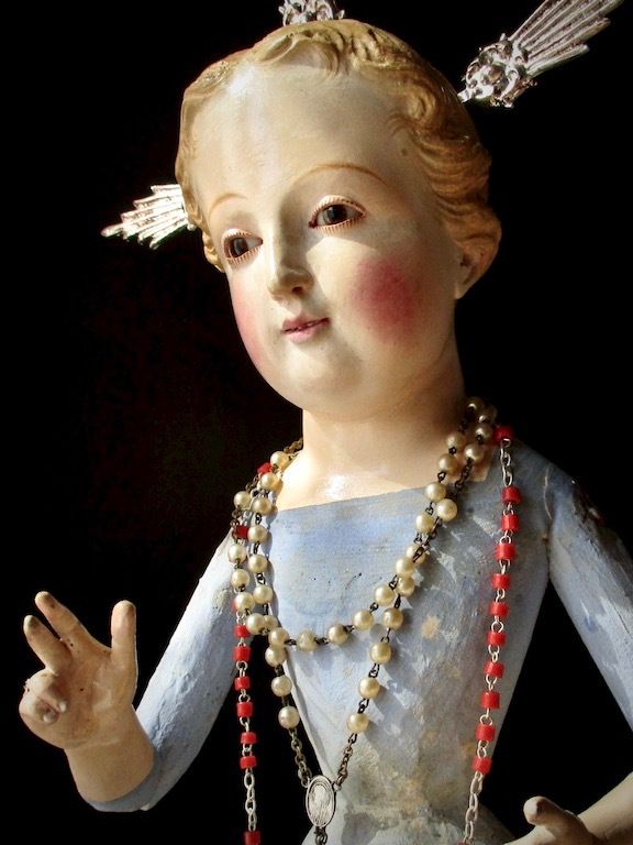 スペイン彩色木彫「プラハの幼子イエス」