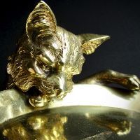 ブロンズ猫トレイ